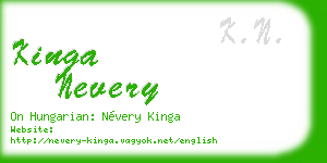 kinga nevery business card